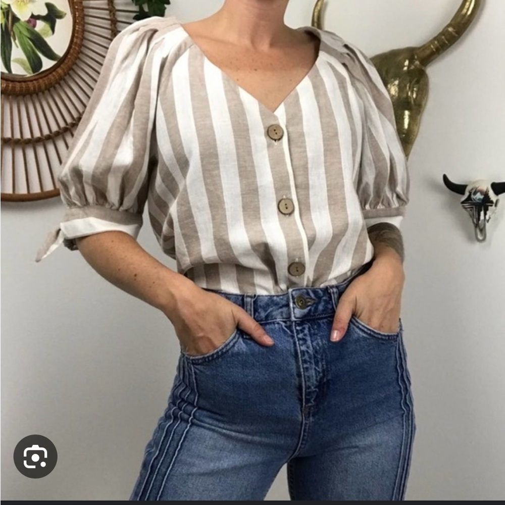 LC Laurend Conrad Striped Blouse Size XL